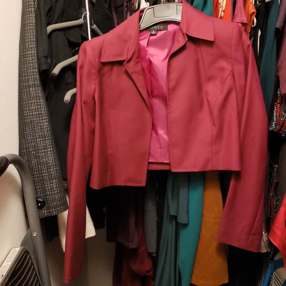 Pink capelet blazer